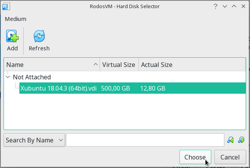 Screenshot Hard Disk Selector