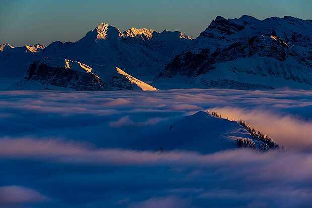 Sunset in the Swiss Alps, February 2015