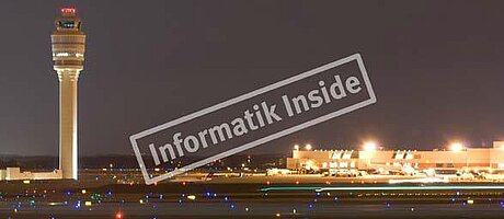 Image of an airport at night